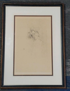 Henri de Toulouse-Lautrec lithograph of Yvette Guilbert With COA 14.25"x19.5"