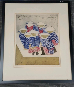 Rice Planters by Reynolds, Limited Edition 8/25 Color Lithograph 8/25, 1982 Rice Paper Series 21"x25"