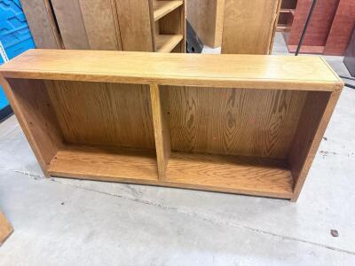 Adjustable Oak Veneer Bookcase 72"x36"x12" Double Compartment, Extra Shelves Included