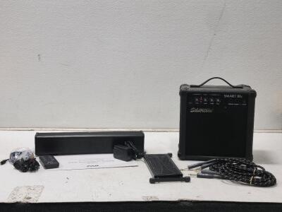 Silvertone SMART III S 10W Guitar Amp w/ Foot Rest, AXL Cables & ZVOX AV203 Soundbar Bundle