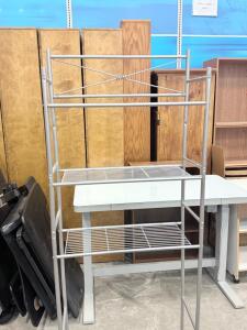 Silver Over-the-Toilet 3-Shelf Metal Storage Rack Freestanding Powder-Coated Steel, 65"x24"x11"