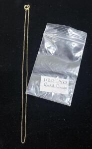1/20 14KT Gold-Filled Cable Chain Necklace, 18" Length, Spring Ring Clasp