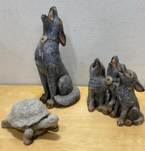 Yard Decorations- Turtle- Coyote and Cubs - Various Sizes