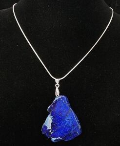 (1) 46.25 Ct. Dark Blue Sea Sediment Jasper .925 Necklace