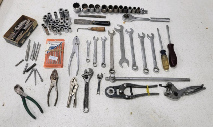 Vintage Bonney NAPA Hand Tools Lot &ndash; Sockets, Wrenches, Pliers, Screwdrivers, Drill Bits, 45+ pcs