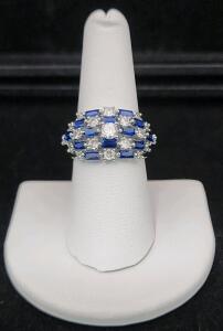 (1) Size 8 Blue And White Sapphire Ring