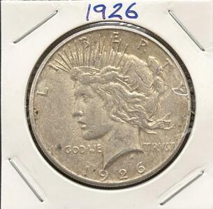 1926 Peace Dollar, Philadelphia Mint, 90% Silver U.S. Coin, Anthony de Francisci Design