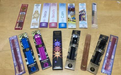Gonesh & Wild Berry Incense Stick Bundle (Unopened), Variety Scents, Incense Holders. Included