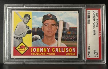 1960 Topps Johnny Callison #17 PSA NM 7 Philadelphia Phillies Vintage Baseball Card