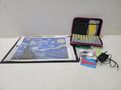 Diamond Painting Kit with A3 LED Light Pad, Starry Night Canvas, Storage Case, Tools & Accessories