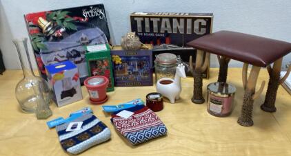 Titanic Board Game, Studio 31 Christmas Set, Tuscany Candle, Decor Lot, Household Items