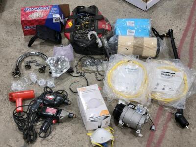 Miscellaneous Vehicle & Electronics Lot! Including: Car Filter, LED Headlights, Chains, & More!