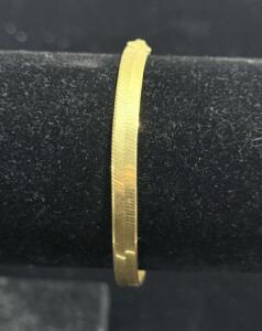Gold Plated Sterling Silver 925 Flat Snake Chain Bracelet, Lobster Clasp, Adjustable Extension