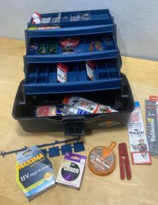 Flambeau Tackle Box with Fishing Line - Hooks - Sinkers and More