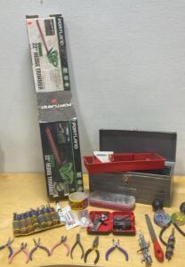 Portland 22" Hedge Trimmer (Works) , Craftsman Toolbox, Assorted Hand Tool Lot, Original Boxes