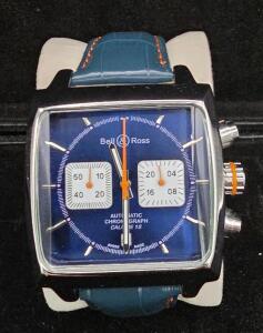 (1) Bell & Ross BR 126 Automatic Chronograph Stainless Steel Wristwatch Selling as REPLICA
