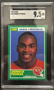1989 Score #258 Derrick Thomas Rookie Card SGC 9.5 Mint+ Kansas City Chiefs Hall of Famer