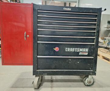 (1) Craftsman 8-Drawer Rolling Toolbox W/ Matco 7-Drawer Side Box, Overall 51"L x 18"W x 42"T