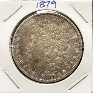1879 Morgan Silver Dollar, Philadelphia Mint, 90% Silver, Circulated Condition