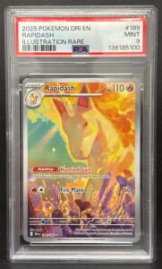 2025 Pok&eacute;mon Rapidash Illustration Rare #189 Dragons Unleashed PSA 9 Mint Graded Card