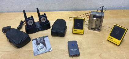 Cobra Microtalk -2 Way Radio ( Works ) - Panasonic Portable Cassette Player with Sonic Speakers ( Unable To Test )
