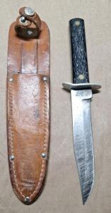 (1) Vintage West-Cut 5" Fixed Blade Knife W/Sheath