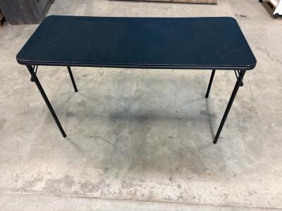 Sudden Comfort Handy Table Black Lace 48"x20" Folding Utility Table, Powder-Coated Steel Legs
