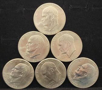 (6) Uncirculated Bicentennial Eisenhower Dollar 1776-1976