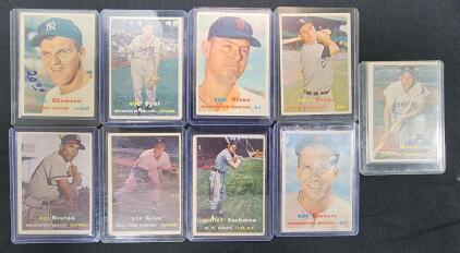 (9) 1957 Topps Assorted Baseball Sports Card