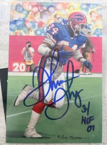 Thurman Thomas Signed Pro Football Hall of Fame Art Card Buffalo Bills, PAAS Authenticated, 2007 HOF