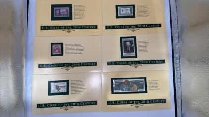 Assorted Collection Features Various Stamps Related To U.S. Coins Of The 20th Century, Each Mounted On An Informational Panel