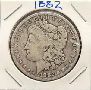 1882 Morgan Silver Dollar, U.S. Mint, 90% Silver, Circulated, Liberty & Eagle Design