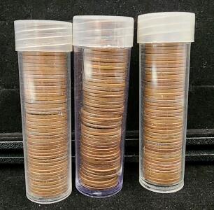 (3) 1959-1982 All Copper Penny Rolls