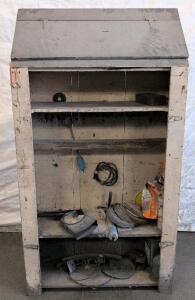 Industrial Steel Shop Cabinet, 68"x37"x14", Tilt-Top, 3 Shelves, Workshop Storage Unit