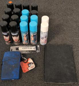 Large Lot: Temporary Hair Color Sprays, White Cream Makeup, Witz Smartphone Locker, Tablet & Case