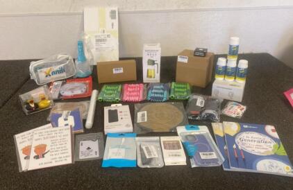 Little Bit of Everything Lot - All Unused - Tourniquets- Cards - Phone Cases - Thermometer- Ducks - Hooks - Wireless Lamp and More