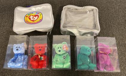 Ty Beanie Babies Official Club Set: Osito, Kicks, Clubby II, Erin, Glory, Bags & Display Cases and More