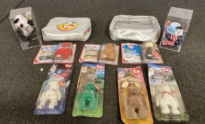 Ty Beanie Babies International Bears Lot &ndash; Osito, Germania, Spangle, Glory, Erin, Britannia, Maple, Cases and More