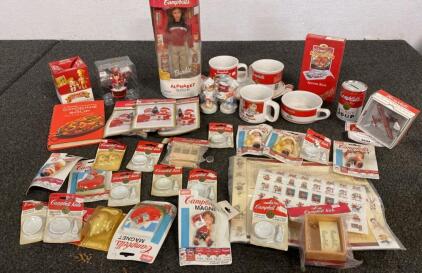 Campbell Soup Lot - Barbie - Mugs - Ornaments - Decor - and so Much More