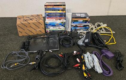 Energizer Charging Pad, 27+ DVDs/Blu-rays, Surge Protector, AV & Power Cables, Hardware Lot