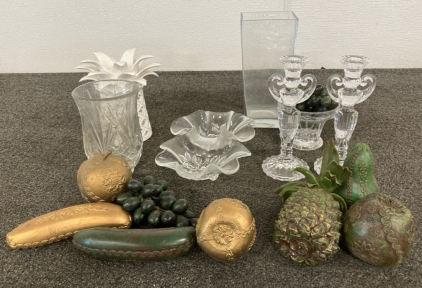 Glass Candle Holder And Display Food