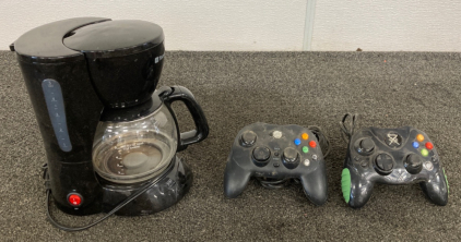 XBox Gaming Controllers And Toastmaster Coffee Pot