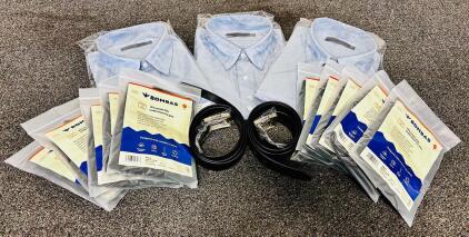 Men&rsquo;s Bulk Clothing Lot: (3) 3XL a.mark studio Dress Shirts, (2) 38&rdquo; Black Belts, (10) Bombas Boxer Briefs