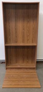 Large Walnut Laminate Particle Board Bookcase &ndash; 72"x30"x12", 5 Shelves, Freestanding