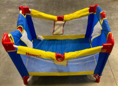 Evenflo Happy Camper Portable Play Yard, Blue/Yellow/Red, Carry Bag, Manual