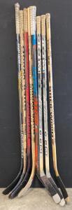 Lot of 9 Senior Hockey Sticks &ndash; Bauer Supreme MX3, CCM Vector, Sher-Wood PMP 5030 &ndash; Mixed Left/Right