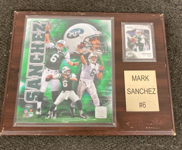 Mark Sanchez Plaque And Sports Card