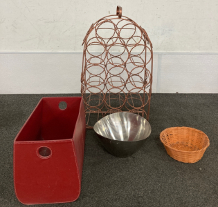 Wine Bottle Holder With Baskets