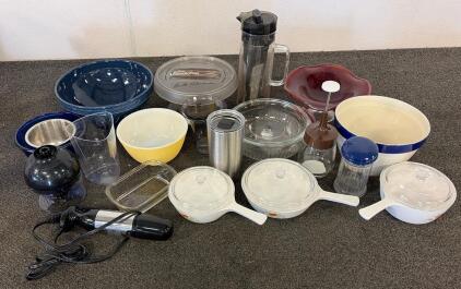 Corning Ware Spice of Life Pans, Mixing Bowls, Food Chopper & Vintage Kitchenware Lot