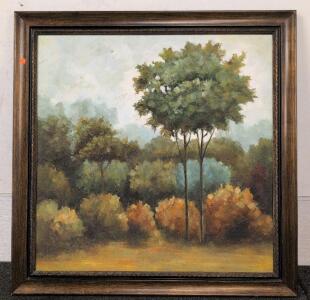 BMC 36"x36" Oil Painting - Landscape Trees, Framed, Model 7200-8410, Serial 2028920